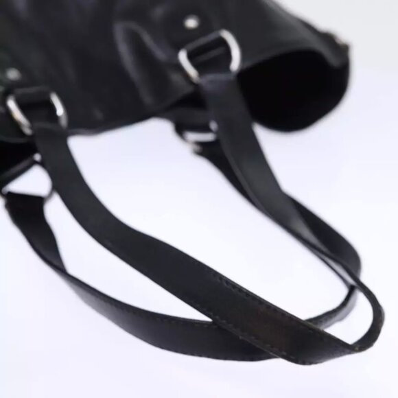 PRADA Hand Bag Leather 2way Black Brown Auth - Picture 5 of 7